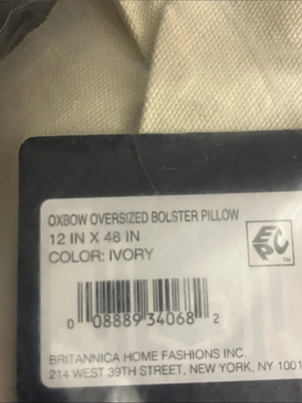 Pendleton Oxbow Oversized Bolster Pillow 12”x48” Ivory Southwestern